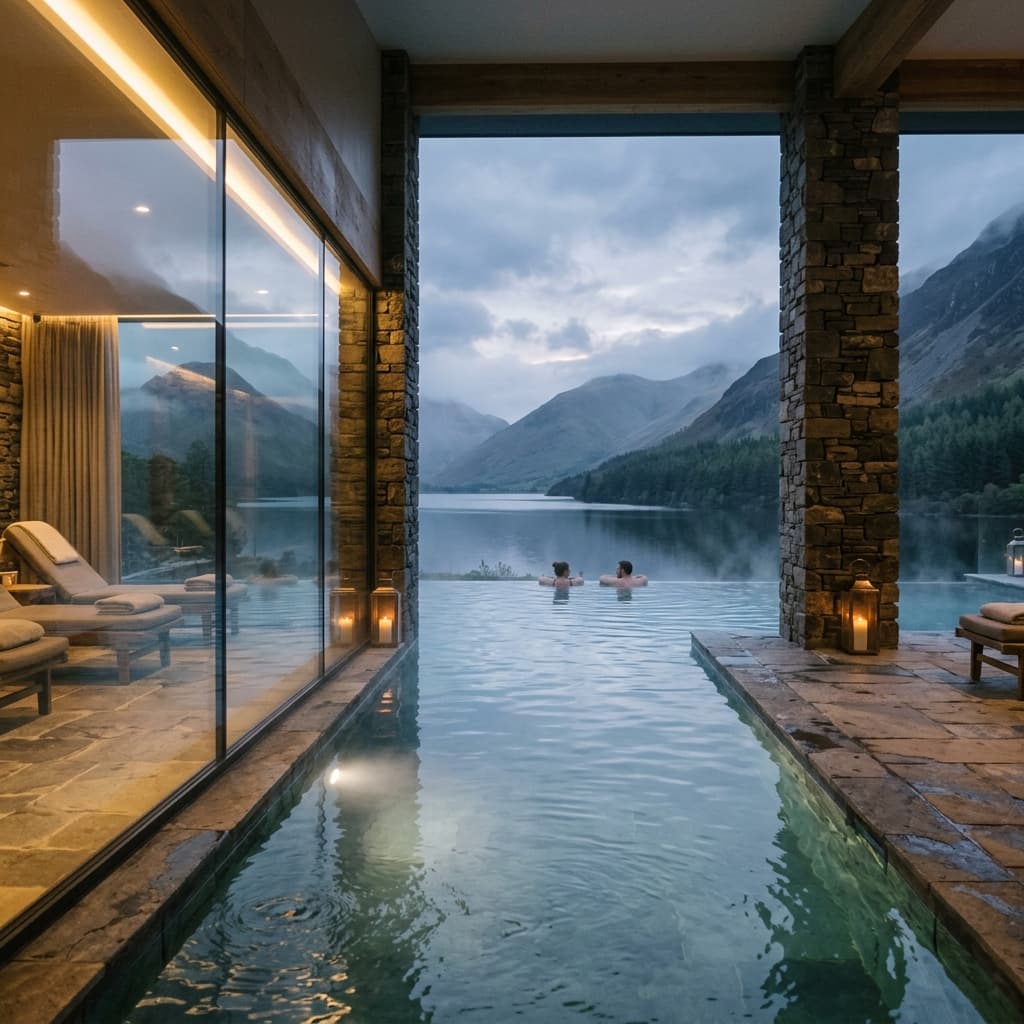 Indoor infinity thermal pool